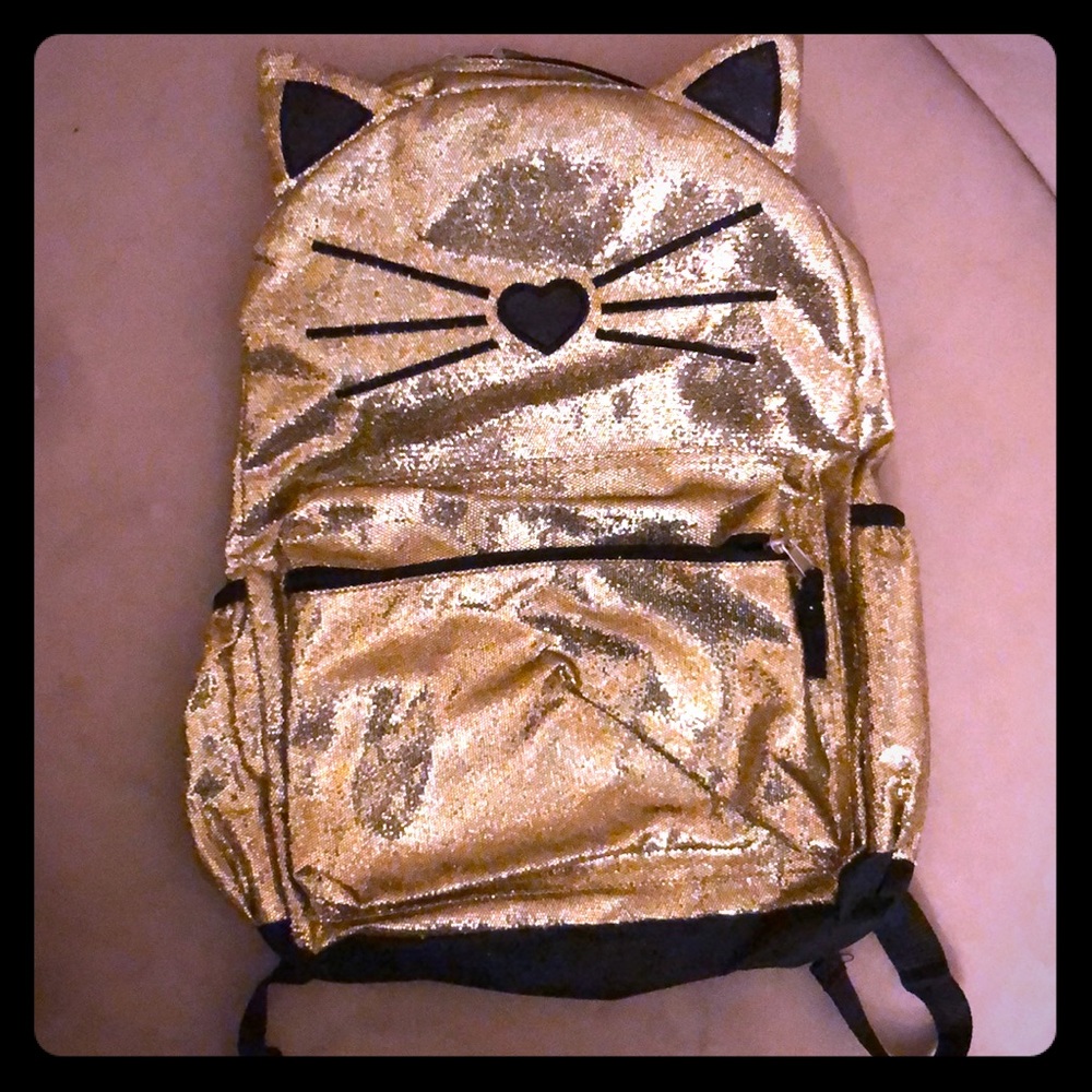BNWOT Gold Glitter Backpack